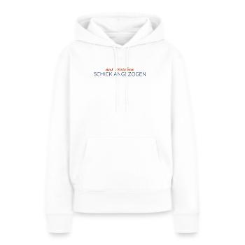 Aus Versehen schick angezogen – Statement - Frauen Premium Bio Hoodie - Weiß - Vorne - Julia (174cm)