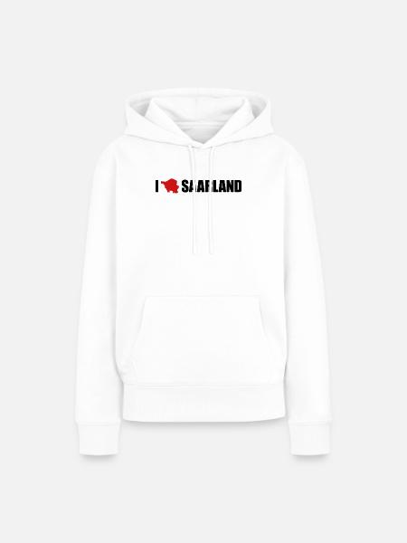 I love Saarland - Frauen Premium Bio Hoodie - Weiß