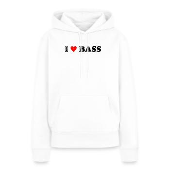 Ich liebe Bass - Frauen Premium Bio Hoodie - Weiß - Vorne - Julia (174cm)