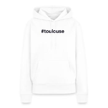 TOULOUSE Hashtag - Frauen Premium Bio Hoodie - Weiß - Vorne - Julia (174cm)