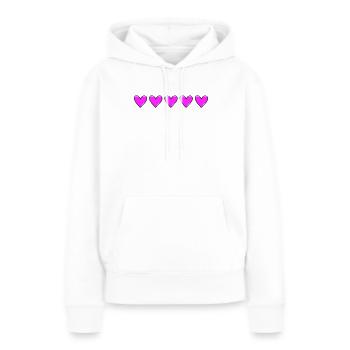 Ligne du cœur Amoureuse Amoureuse - Sweat à capuche Premium bio Femme - blanc - Devant - Julia (174cm)