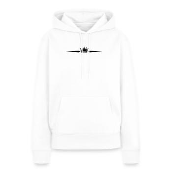 Majesté Héritière - Sweat à capuche Premium bio Femme - blanc - Devant - Julia (174cm)