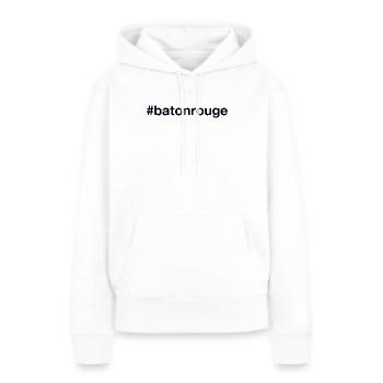Hashtag BÂTON ROUGE - Sweat à capuche Premium bio Femme - blanc - Devant - Julia (174cm)
