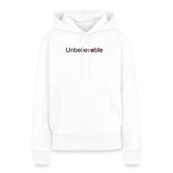 Incroyable, impopulaire - Sweat à capuche Premium bio Femme - blanc - Devant - Julia (174cm)