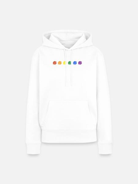 Regenbogen Blumen T-Shirt | Pride Month Shirt - Frauen Premium Bio Hoodie - Weiß