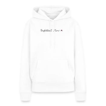 maman basketteuse - Sweat à capuche Premium bio Femme - blanc - Devant - Julia (174cm)