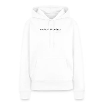 Wertvoll und Geliebt Psalm 139 - Frauen Premium Bio Hoodie - Weiß - Vorne - Julia (174cm)