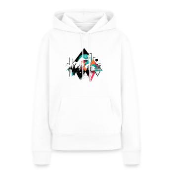 Urbane Geometrie - Frauen Premium Bio Hoodie - Weiß - Vorne - Julia (174cm)