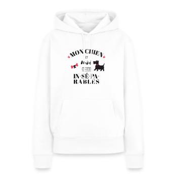 toutou02 Plan de travail 1 - Sweat à capuche Premium bio Femme - blanc - Devant - Julia (174cm)