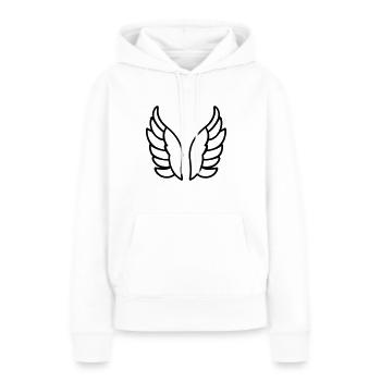 Ailes d'ange - Sweat à capuche Premium bio Femme - blanc - Devant - Julia (174cm)
