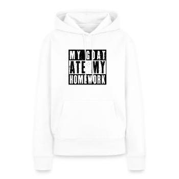 Ma chèvre a mangé mes devoirs - Sweat à capuche Premium bio Femme - blanc - Devant - Julia (174cm)