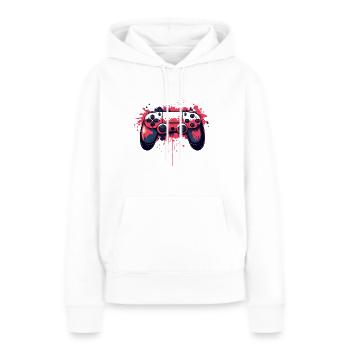 Manettes de jeux vidéo pour les joueurs - Sweat à capuche Premium bio Femme - blanc - Devant - Julia (174cm)
