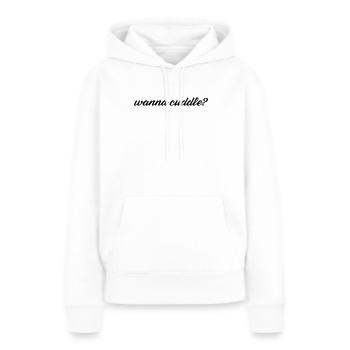 want to cuddle? - Women’s Premium Organic Hoodie - white - Front - Julia (174cm)