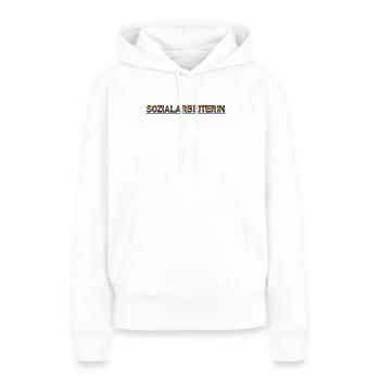 Sozialarbeiterin regenbogen verlauf - Frauen Premium Bio Hoodie - Weiß - Vorne - Julia (174cm)
