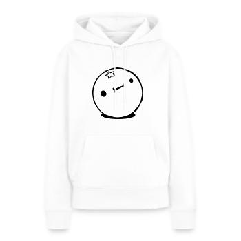 Mignon Kawaii Orange Citrus Derp Face - Sweat à capuche Premium bio Femme - blanc - Devant - Julia (174cm)