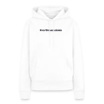 NORTH MACEDONIA Hashtag Nordmazedonien - Frauen Premium Bio Hoodie - Weiß - Vorne - Julia (174cm)