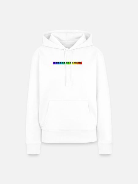 Regenbogen Klaviatur - Frauen Premium Bio Hoodie - Weiß