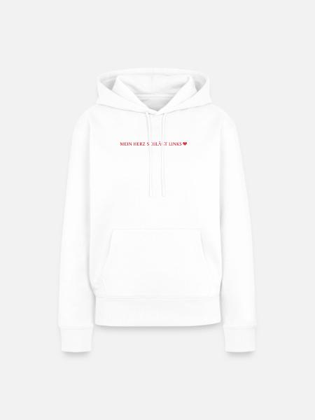 Mein Herz Schlägt Links Statement Gegen rechts - Frauen Premium Bio Hoodie - Weiß