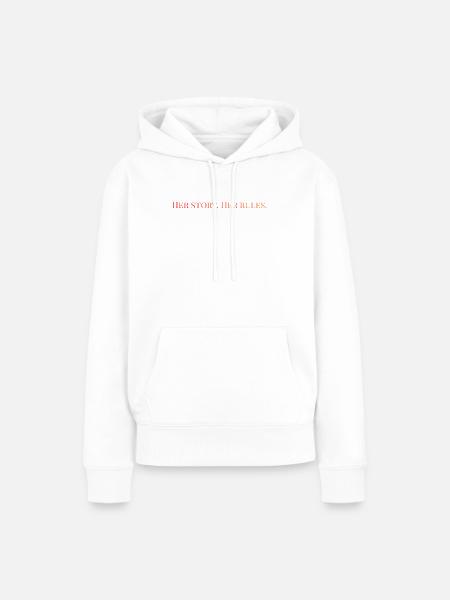Her story. Her rules - Frauen Premium Bio Hoodie - Weiß