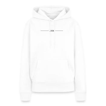 2026 Element - Frauen Premium Bio Hoodie - Weiß - Vorne - Julia (174cm)