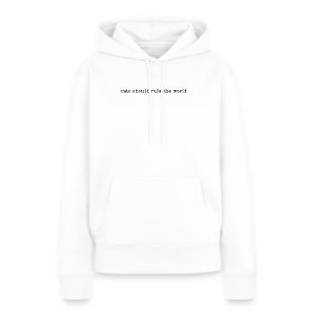 Les chats devraient dominer le monde - Sweat à capuche Premium bio Femme - blanc - Devant - Julia (174cm)