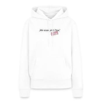 Wir essen jetzt Opa Satzzeichen Komma Leben retten - Frauen Premium Bio Hoodie - Weiß - Vorne - Julia (174cm)