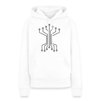 Baum digital - Frauen Premium Bio Hoodie - Weiß - Vorne - Julia (174cm)