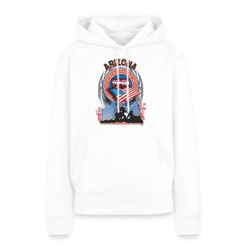 Arizona - Sweat à capuche Premium bio Femme - blanc - Devant - Julia (174cm)