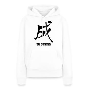 symbole feng shui success reussite succe - Sweat à capuche Premium bio Femme - blanc - Devant - Julia (174cm)