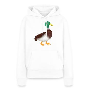 Einfache Mallard Ente Hand gezeichnet - Frauen Premium Bio Hoodie - Weiß - Vorne - Julia (174cm)