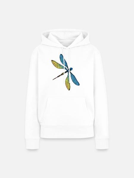 Libelle - Frauen Premium Bio Hoodie - Weiß