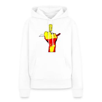 Bad Girl Hand mit gelbem Korkenzieher - Frauen Premium Bio Hoodie - Weiß - Vorne - Julia (174cm)