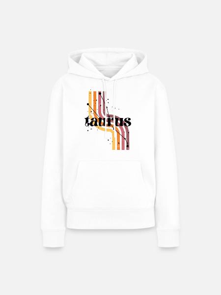 Stier Retro-Horoskop - Frauen Premium Bio Hoodie - Weiß