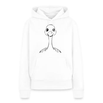 Neugierige Gans als Vektorgrafik - Frauen Premium Bio Hoodie - Weiß - Vorne - Julia (174cm)