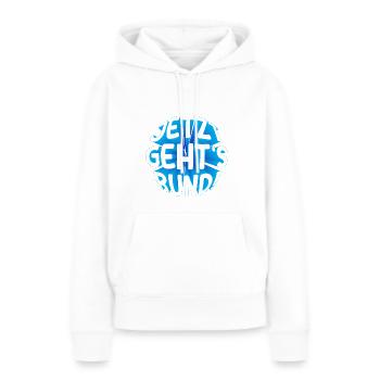 Jetzt gehts rund 3D - Frauen Premium Bio Hoodie - Weiß - Vorne - Julia (174cm)