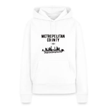 Cadeau Skyline du comté métropolitain de Manchester - Sweat à capuche Premium bio Femme - blanc - Devant - Julia (174cm)