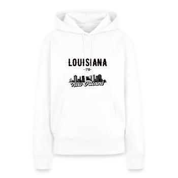 Cadeau de maison de la Nouvelle-Orléans en Louisiane - Sweat à capuche Premium bio Femme - blanc - Devant - Julia (174cm)