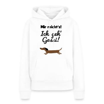 Mir reicht's - Ich geh Gassi - Frauen Premium Bio Hoodie - Weiß - Vorne - Julia (174cm)