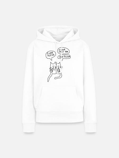 I LOVE PIZZA - Frauen Premium Bio Hoodie - Weiß