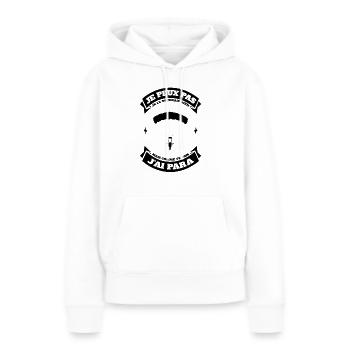 JE PEUX PAS J'AI PARACHUTE - Sweat à capuche Premium bio Femme - blanc - Devant - Julia (174cm)