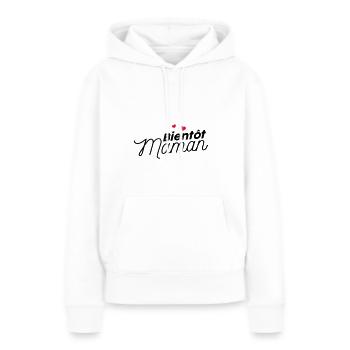 Bientôt maman - Sweat à capuche Premium bio Femme - blanc - Devant - Julia (174cm)