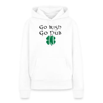 St Patrick’s Day Pub Irlande Irlandais - Sweat à capuche Premium bio Femme - blanc - Devant - Julia (174cm)