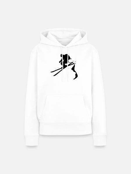 Ski freerider - Frauen Premium Bio Hoodie - Weiß