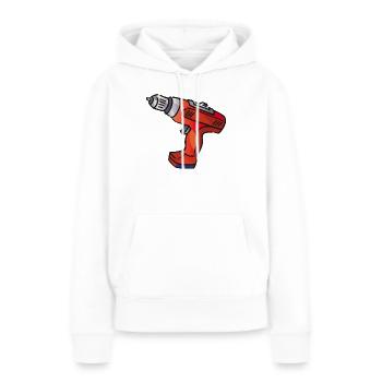 Perceuse | forer - Sweat à capuche Premium bio Femme - blanc - Devant - Julia (174cm)