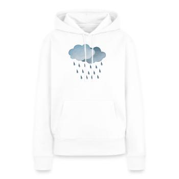 Symbole météo pluie-nuages - Sweat à capuche Premium bio Femme - blanc - Devant - Julia (174cm)