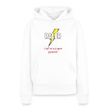 Râler c’est mon super pouvoir - Sweat à capuche Premium bio Femme - blanc - Devant - Julia (174cm)