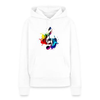 Clé de sol - Sweat à capuche Premium bio Femme - blanc - Devant - Julia (174cm)