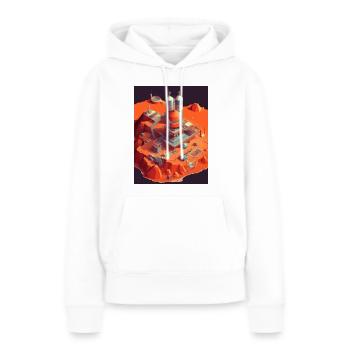 Mars Station - Sweat à capuche Premium bio Femme - blanc - Devant - Julia (174cm)