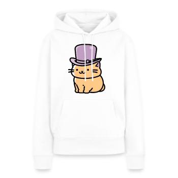 Chaton Amour 2 - Sweat à capuche Premium bio Femme - blanc - Devant - Julia (174cm)
