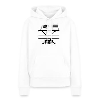 Dampfbügeleisen Paste und Textbanner - Frauen Premium Bio Hoodie - Weiß - Vorne - Julia (174cm)